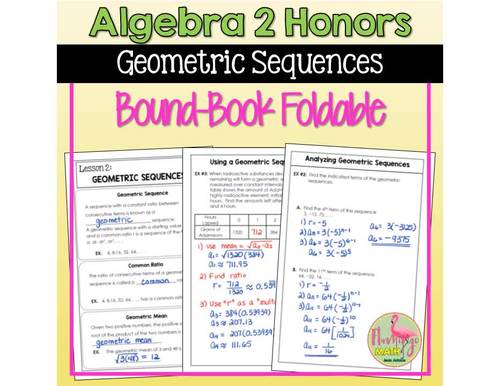 Geometric Sequences Foldable Unit 9 By Flamingo Math By Jean Adams