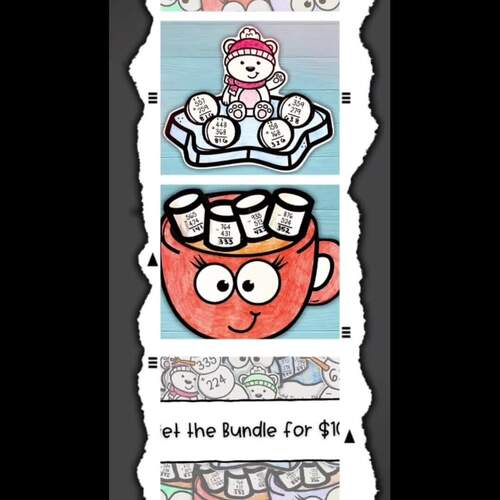 Hot Cocoa Math Craft Winter Triple Digit Addition Subtraction