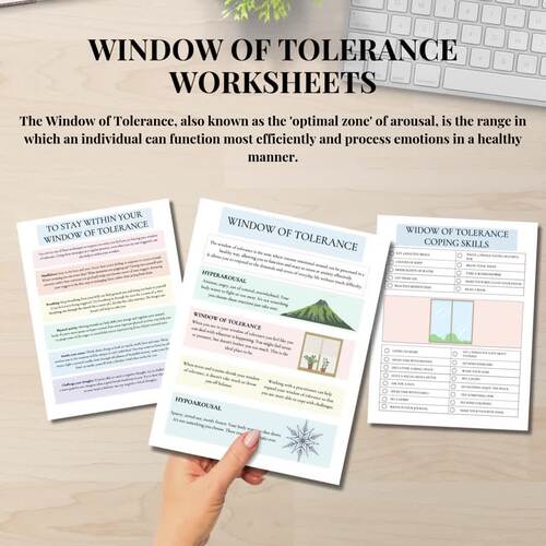 Window Of Tolerance Nervous System Response Therapy Worksheets DBT PTSD