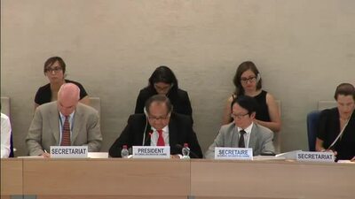 Mr. Joaquín A. Maza Martelli, President of the Human Rights Council (Adoption) Y: 13 N: 26 A:8 Rejected