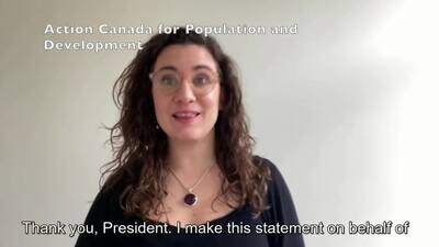 Action Canada for Population and Development, Ms. Giulia Giacometti 