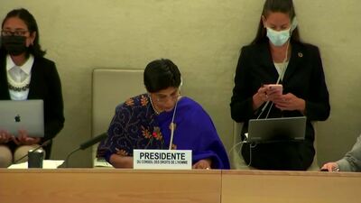 Ms. Nazhat Shameem Khan, President of the Human Rights Council (Vote on L.61)
