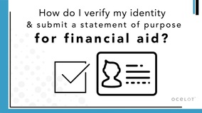 Thumbnail of How do I verify my identity and submit a statement of purpose for financial aid?