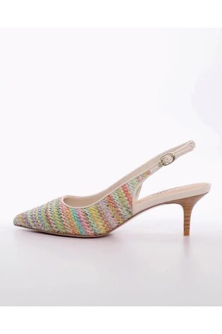 Dune London Natural Slim Celima Kitten Slingback Shoes - Image 2 of 6 Dune London Natural Slim Celima Kitten Slingback Shoes - Image 2 of 6