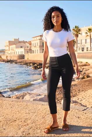 Roman Black 3/4 Length Stretch Trousers - Image 2 of 5