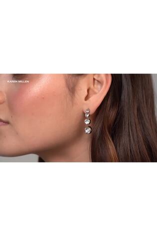 Karen Millen Gold Tone Crystal Flow Drop Earrings - Image 2 of 6
