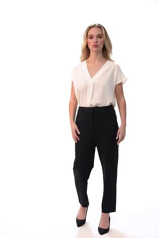 Roman Navy Petite Short Straight Leg Stretch Trouser - Image 2 of 7