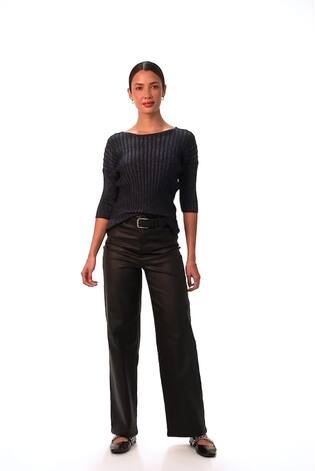 Roman Blue Shimmer Ribbed Knitted Jumper - Image 2 of 6