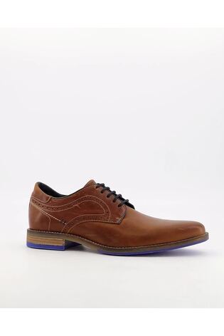 Dune London Brown Bintom Piped Derby Shoes - Image 2 of 6