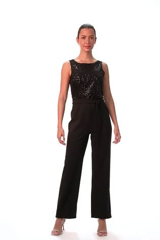 Negro - Roman Contrast Sequin Bodice Jumpsuit - Imagen 2 de 6 Negro - Roman Contrast Sequin Bodice Jumpsuit - Imagen 2 de 6