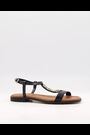 Dune London Black Lotty Chain T-Bar Flat Sandals - Image 2 of 6