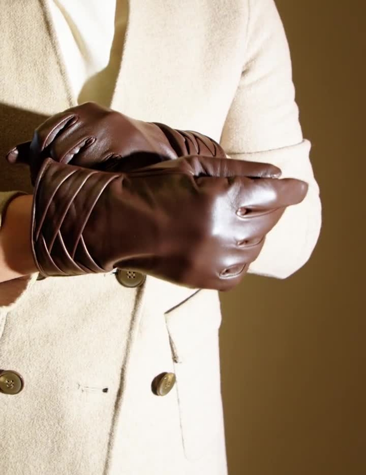 Buy Jones Bootmaker Brown Woven Detail Leather Gloves from Next Canada