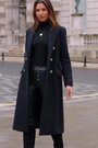 Sosandar Black Fitted Longline Wool Coat - Image 2 of 6