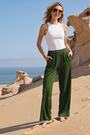 Roman Green Crepe Elasticated Waist Trousers - Image 2 of 6