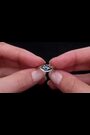 The Diamond Store 9K White Gold Diamond Sapphire Evil Eye Hamsa Stellato Ring - Image 2 of 5