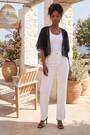 Roman Black Chiffon Cape Cropped Coverups - Image 2 of 5