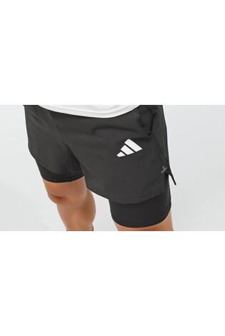 adidas Black Gym+ 2-in-1 Shorts - Image 2 of 6