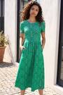 Roman Green Petite Aztec Gathered Dress - Image 2 of 6