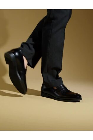 Jones Bootmaker Black Radley Leather Loafers - Image 2 of 6 Jones Bootmaker Black Radley Leather Loafers - Image 2 of 6