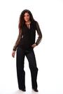 Roman Black Tie Neck Plisse Sleeve Top - Image 2 of 6