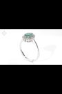 The Diamond Store 9K White Gold Emerald 8 x 6mm And Diamond Ring - Image 2 of 6