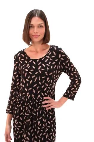 Roman səpələnmiş çiçək naxışlı midi paltar - 6şəkildən 2 şəkil