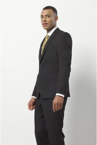 Black Skinny Two Button Suit Jacket