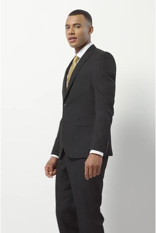 Black Skinny Fit Two Button Suit Jacket - Image 2 of 10
