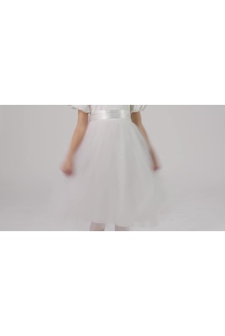 Angel & Rocket White/Ivory Celine Taffeta Tulle Bow Dress - Image 2 of 7