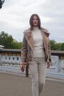 Sosandar Cream Faux Fur Shearling Biker Jacket - Image 2 of 6