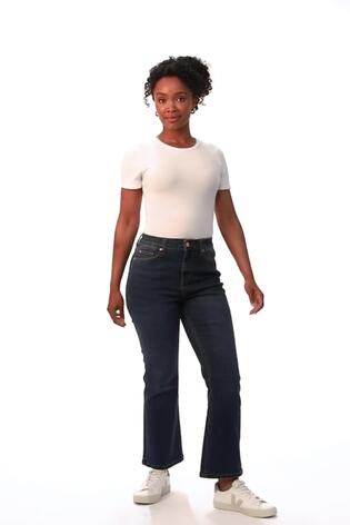 Modra prelivajoča - Raztegljive hlače iz denima Roman Bootcut - Slika 2 iz 9