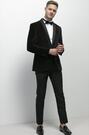 Black Slim Velvet Jacket - Image 2 of 12