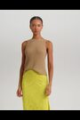 Lauren Ralph Lauren Tan Brown Galayce Rib Knit Linen Sleeveless Jumper - Image 2 of 9