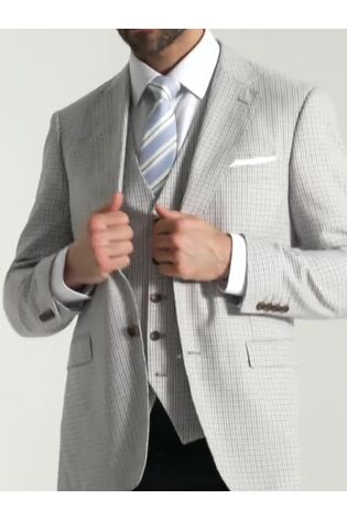 Skopes Grey Tailored Fit Puppytooth Check Carter Blazer Jacket - Image 2 of 9