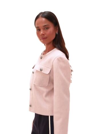 Roman Pink Petite Button Up Pocket Jacket - Image 2 of 6