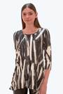 Roman Natural Brush Print Hanky Hem Stretch Tunic Top - Image 2 of 6