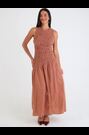 Amy Lynn Brown Julia Polka dot Shirred Mesh Sleeveless Midaxi Dress - Image 2 of 2