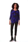 Roman Blue Abstract Print Textured Top - Image 2 of 6