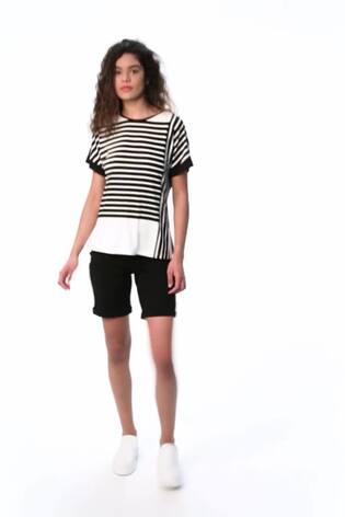 Roman Black Turned Hem Stretch Shorts - Image 2 of 5