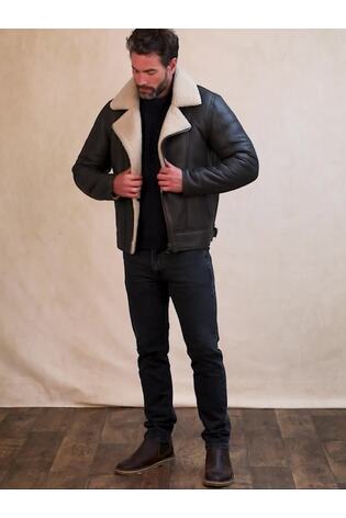 Lakeland Leather Javelin 不對稱拉鍊飛行外套 - 圖片 2，共 9