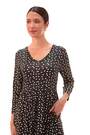 Roman Black Spot Print Button Detail V-Neck Dress - Image 2 of 6