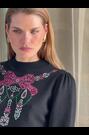 Love & Roses X V&A Black Embellished Bow High Neck Knitted Jumper - Image 2 of 7