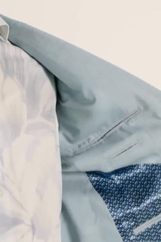MOSS Aqua Blue Slim Fit Aqua Suit: Jacket - Image 2 of 6