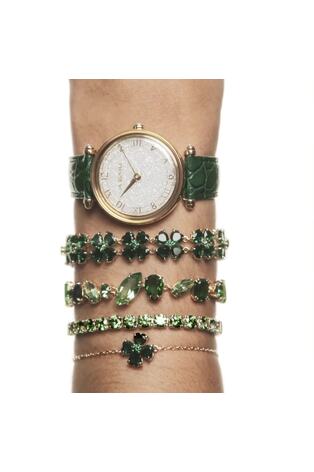 Buy Swarovski Green Idyllia Soft Bracelet Clover Gold Shiny from Next Luxembourg