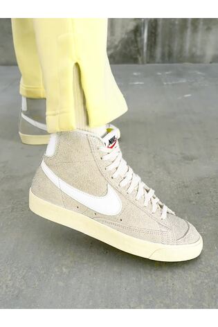 Buy Nike Cream Blazer Mid 77 Vintage Trainers from Next Luxembourg