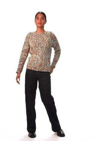 Roman Black Patterened Tape Yarn Knit Jumper - Image 2 of 6