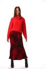 Roman Red Abstract Print Asymmetric Stretch Skirt - Image 2 of 6