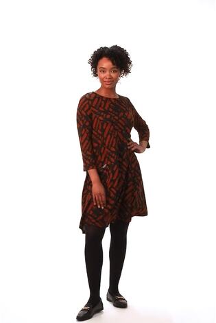 Roman Petite Zip Detail Abstract Dress - Imagen 2 de 6 Roman Petite Zip Detail Abstract Dress - Imagen 2 de 6