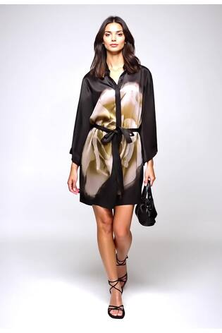 Religion Black 100% Cotton Coco Tunic With Large Floral Placement - Image 2 of 7