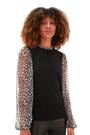 Roman Black 2-In-1 Animal Print Mesh Sleeve Top - Image 2 of 6